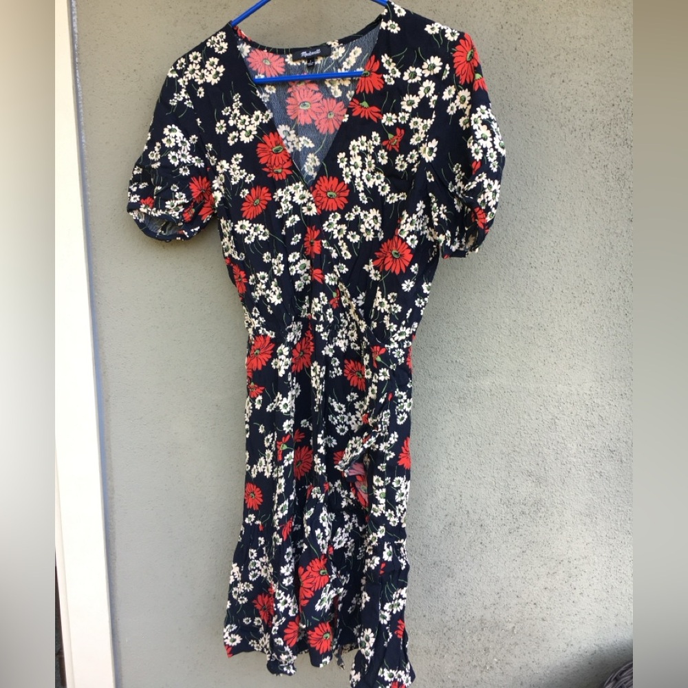 Madewell Navy Floral Dress